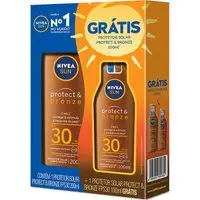 Protetor Solar Nivea Protect Bronze Fps30 200ml Grátis 100ml Protetor Solar Nivea Protect Bronze Fps30 200ml Gratis 100ml
