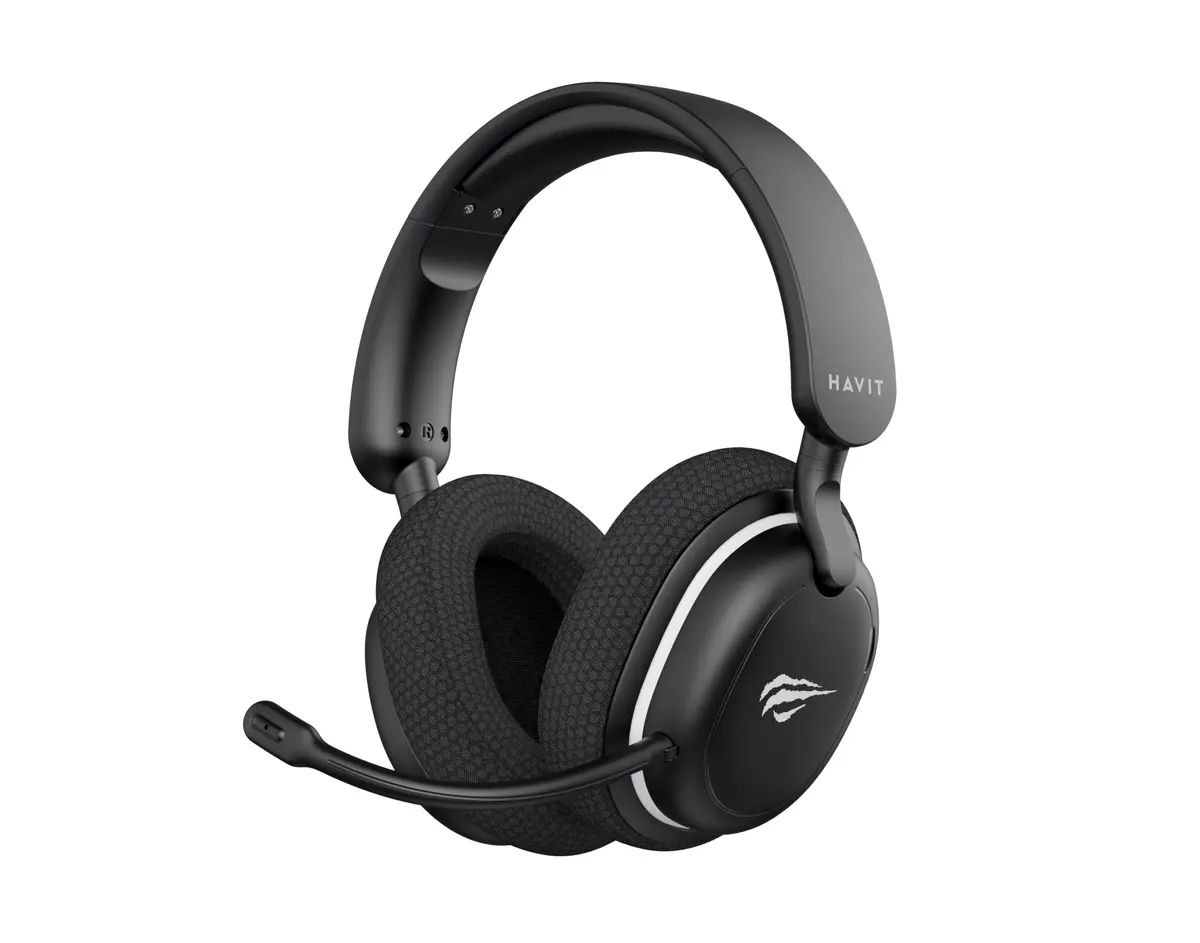 Havit Headset Gamer Fuxi H7SE, Sem Fio 2.4GHz e Bluetooth, Drivers 40mm, Microfone Destacável, 43h de Bateria, Preto, Compatível com PC, PS4, PS5, Switch