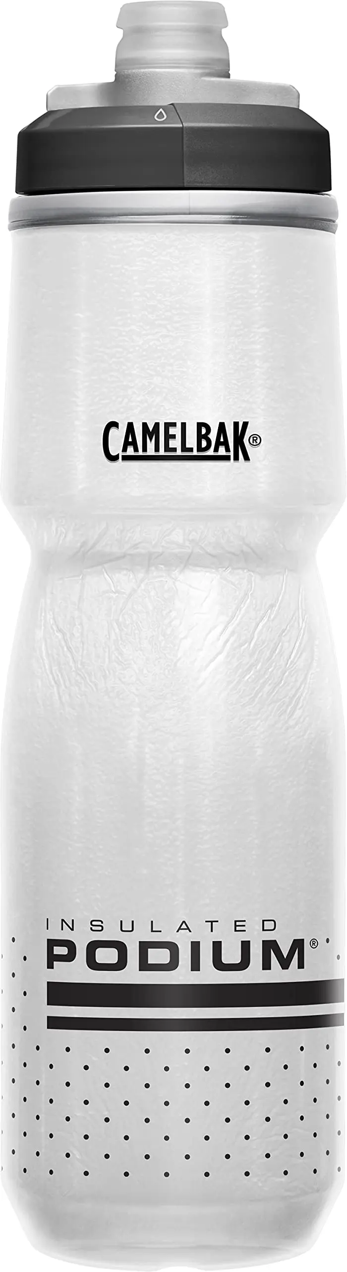 Camelbak Garrafa Podium Chill De 710ml Com Jet Valve, Moderna, Flexível, Parede Dupla, Polipropileno, Bico em Silicone, Para Atividades, Ciclismo, Corrida, Branco - 1