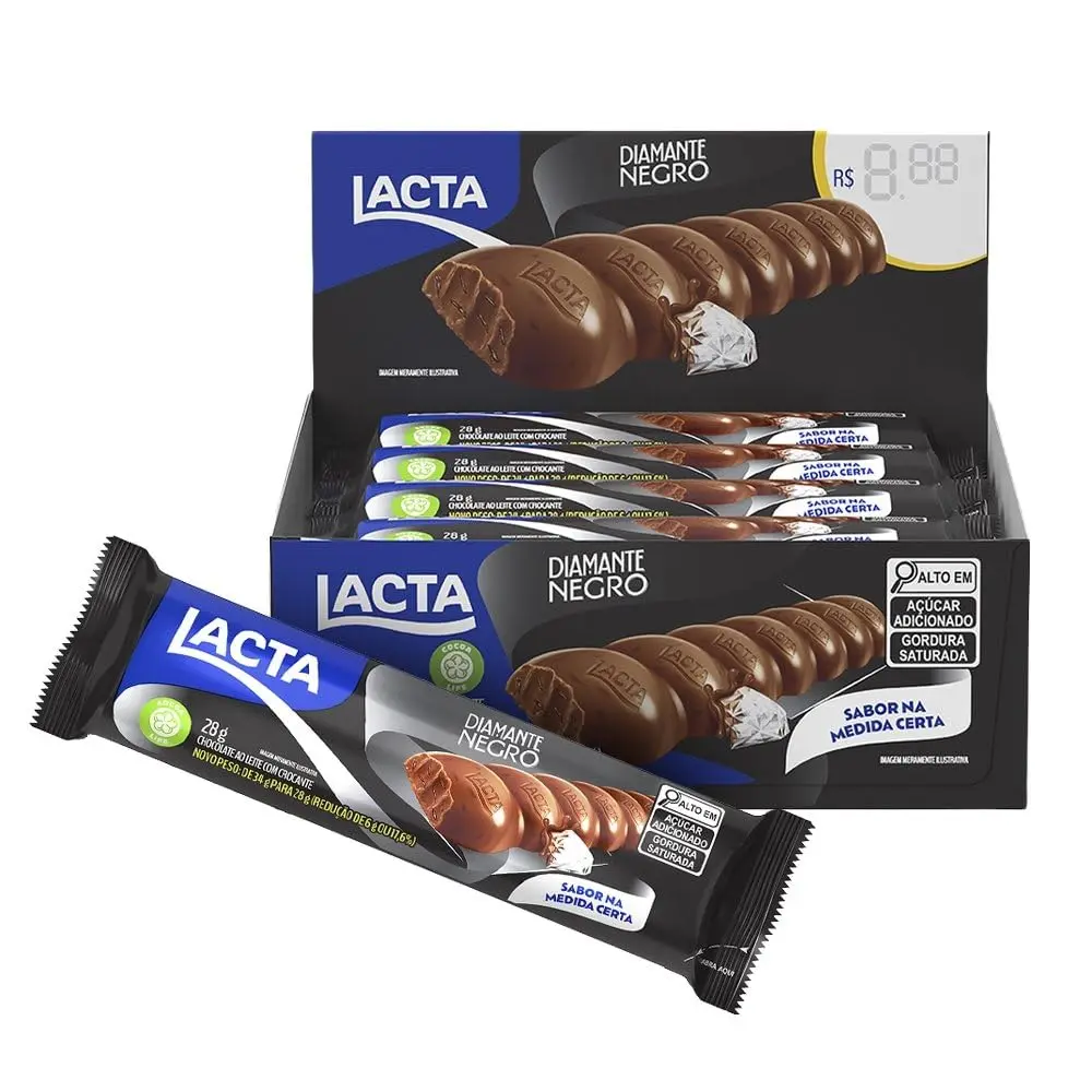 Chocolate Lacta Diamante Negro Caixa Com 12 Unidades De 28g