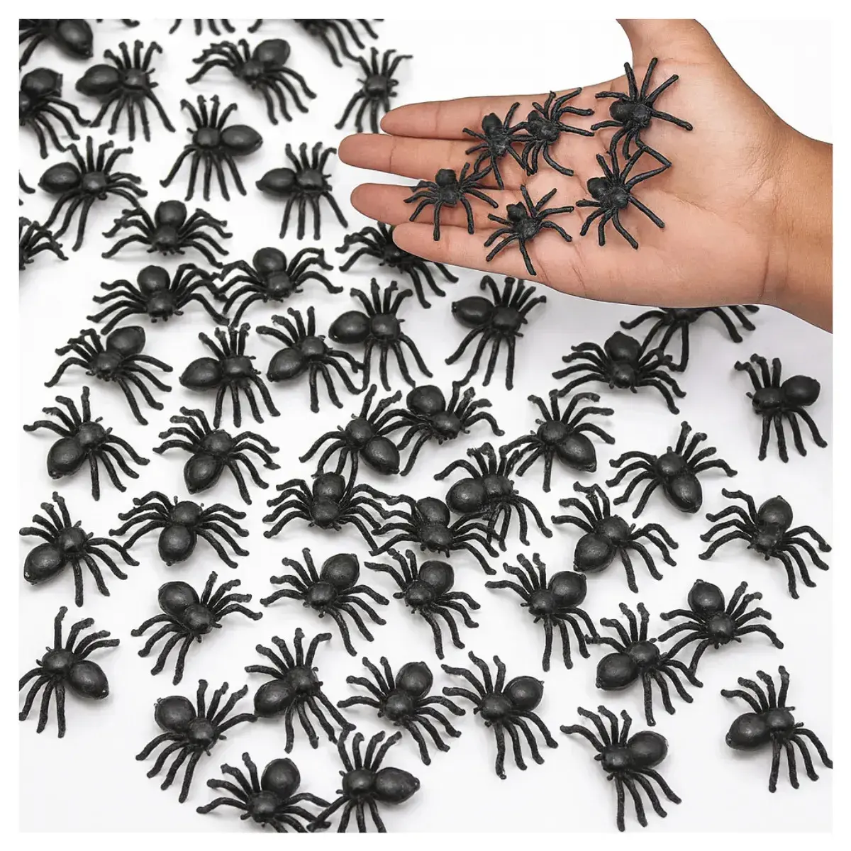 Kit 50 Aranha Falsa De Mentira Halloween Susto Brincadeira Inseto Pegadinha Decoração Brinquedo Brincadeira Trolagem Animais Criança Tamanho Real Dias Das Bruxas - 1