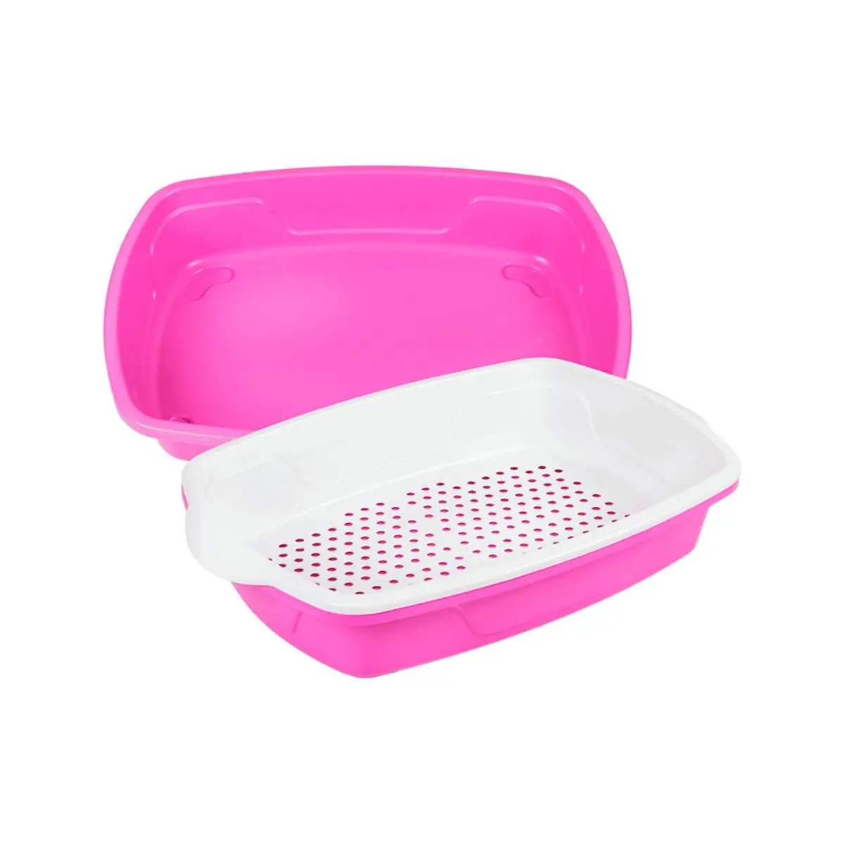 Bandeja Higiênica para Gatos Furba Cat,Caixa de Areia,Sanitário para Gatos,Fácil Limpeza,Segura e Confortavel,Rosa