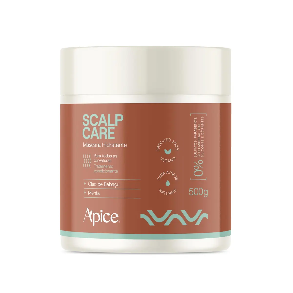 Ápice Máscara Hidratante Scalp Care com Óleo de Babaçu e Menta | Hidratação e Frescor Revitalizante | 500g