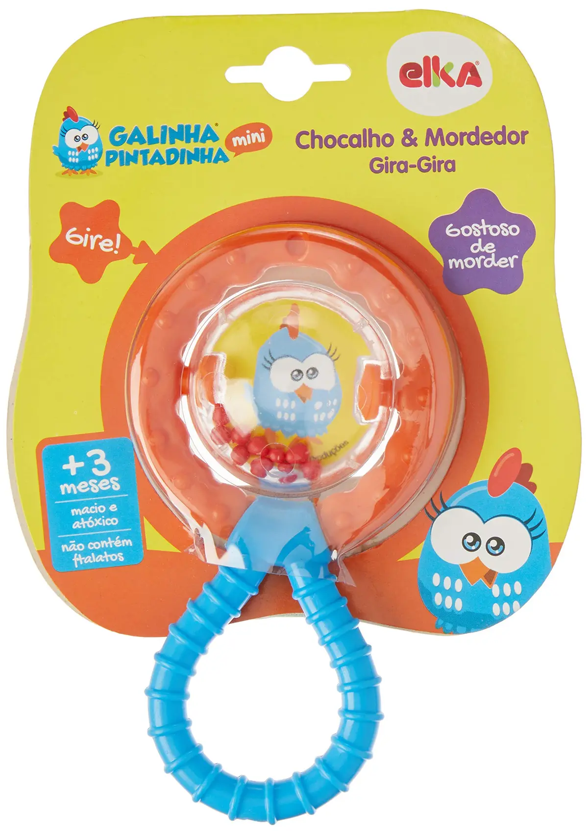 Galinha Pintadinha Mordedor Infantil Com Chocalho Elka Multicor - 1