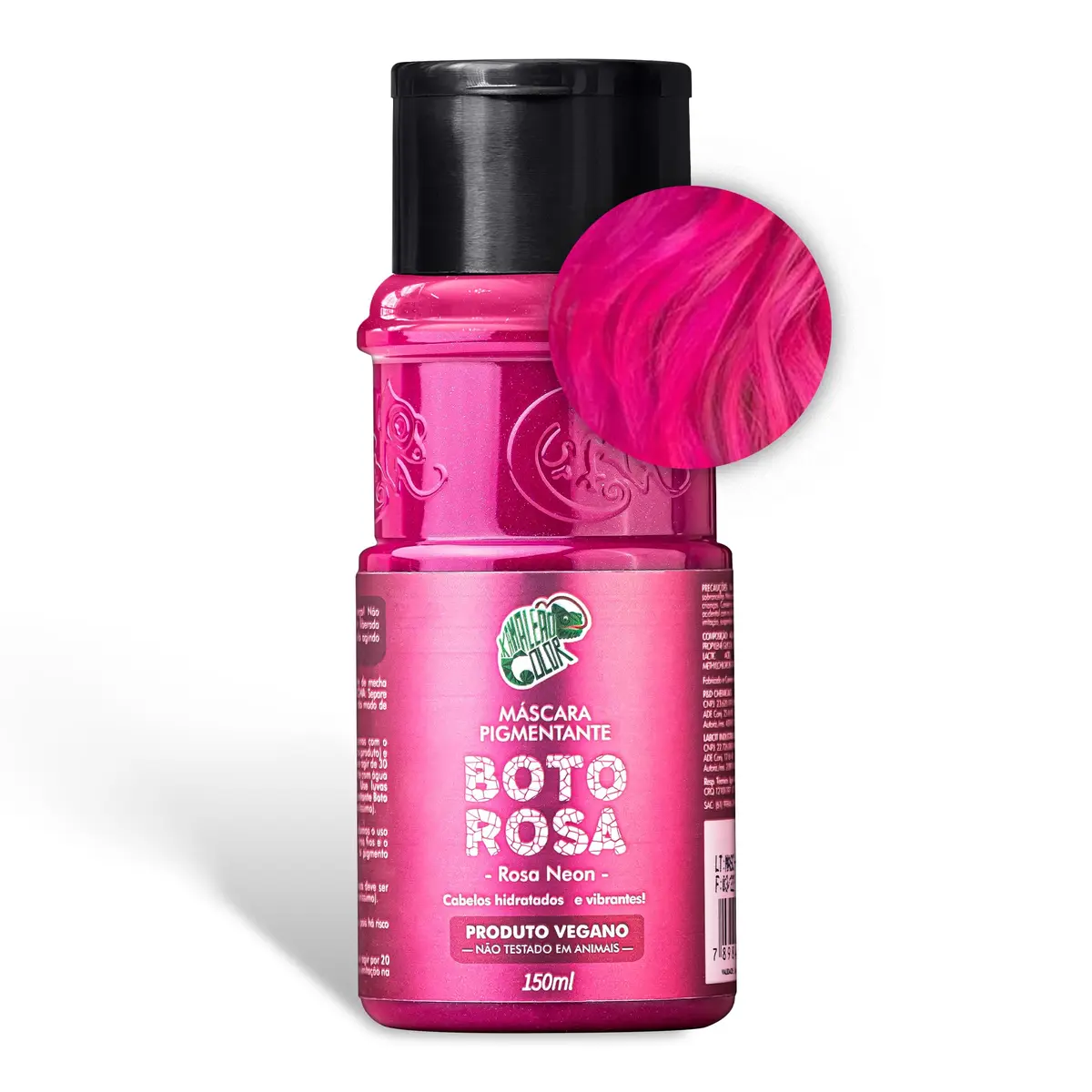 Kamaleão Color – Máscara Pigmentante Semi-Permanente, Boto Rosa - Cores Vibrantes e Hidratação Intensa – Low Poo, Vegano, Cruelty Free – 150ml