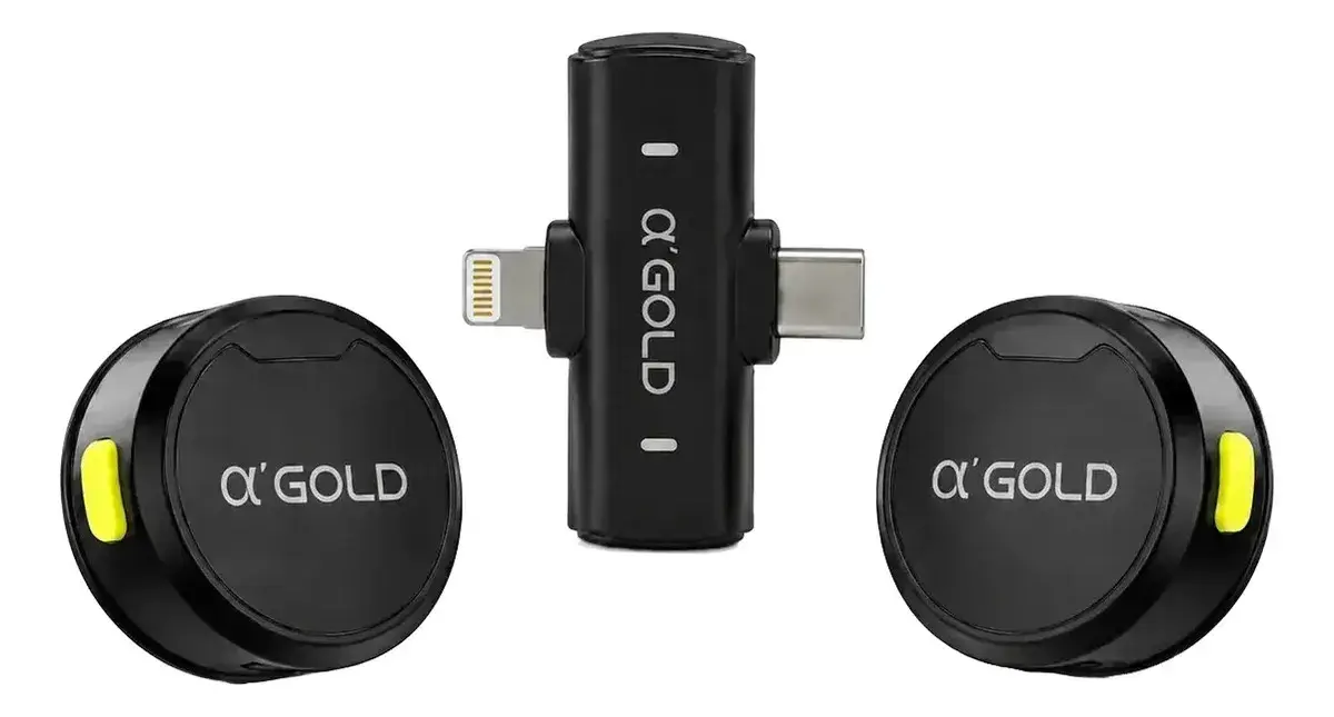 Microfone Lapela Duplo Anti Ruído Tipo C E Lightning iPhone