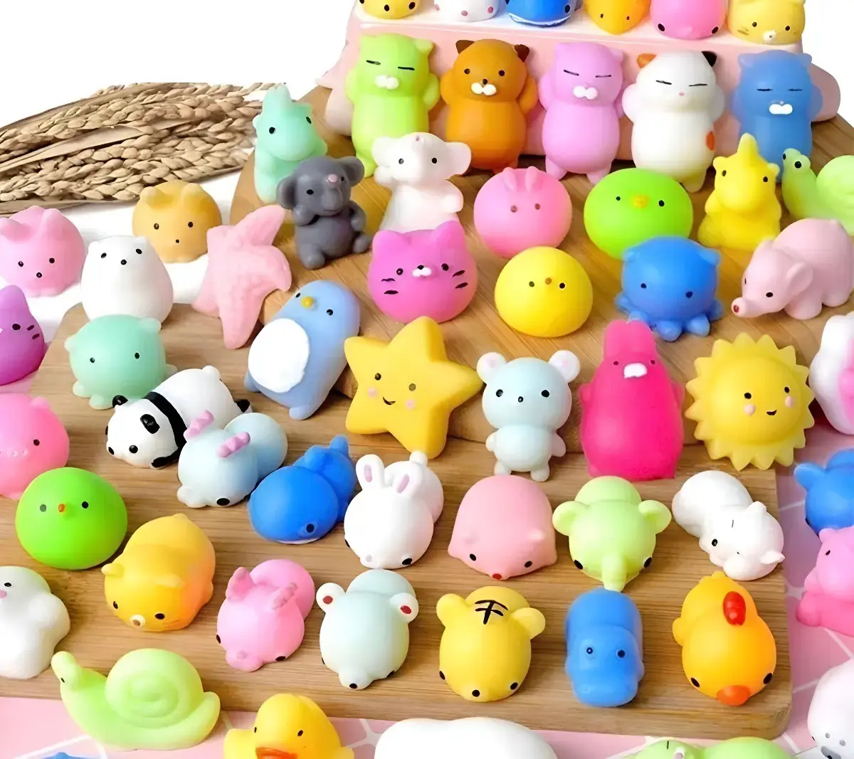 25 Squishy Mochi Bichinho Macio De Apertar Squishies Tiktok Colorido 5 Sentidos Brinquedos