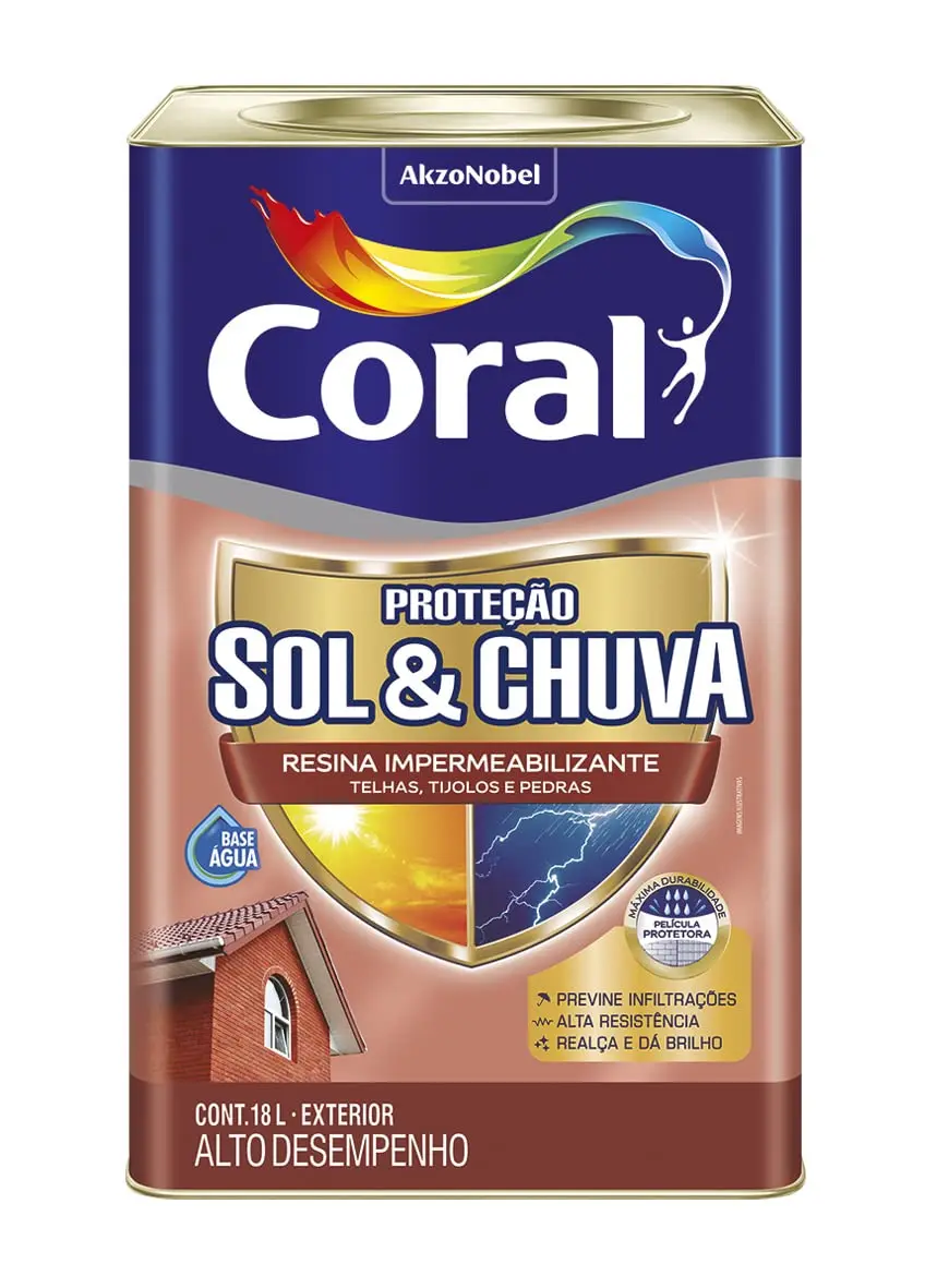 PROTEÇÃO SOL & CHUVA RESINA IMPERMEABILIZANTE CERÂMICA ÔNIX 18L