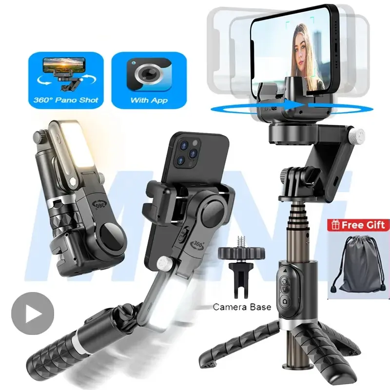 Estabilizador gimbal portátil, bastão de selfie, tripé para iphone, android, celular, câmera, celular portátil - 1