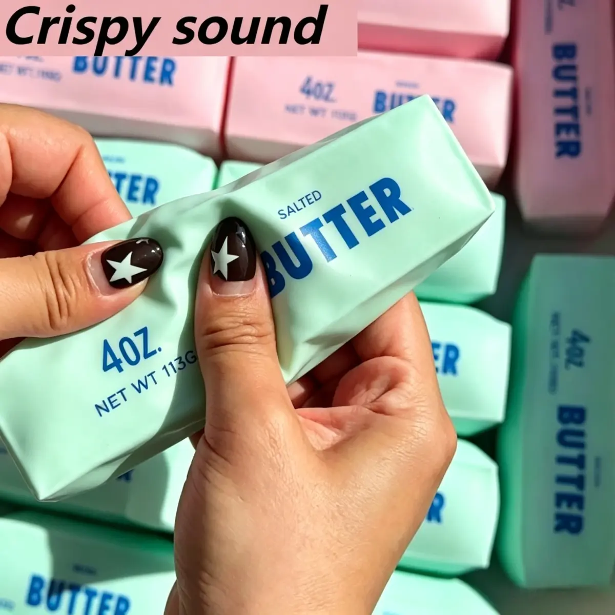 Bola Anti-stress Macia em Formato de Manteiga, Brinquedo Fidget Crocante para Apertar, Blocos Redondos Recheados, ASMR, Alívio do Estresse, Relaxamento das Mãos, Brinquedo de Presente - 1