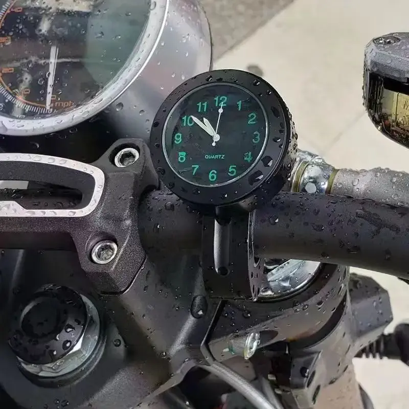 Relógio de Quartzo de Alumínio para Motocicleta, Relógio Luminoso de 22-25mm para Montagem no Guidão de Motocicleta, Scooter e Bicicleta, Display de Hora à Prova d'Água - 1