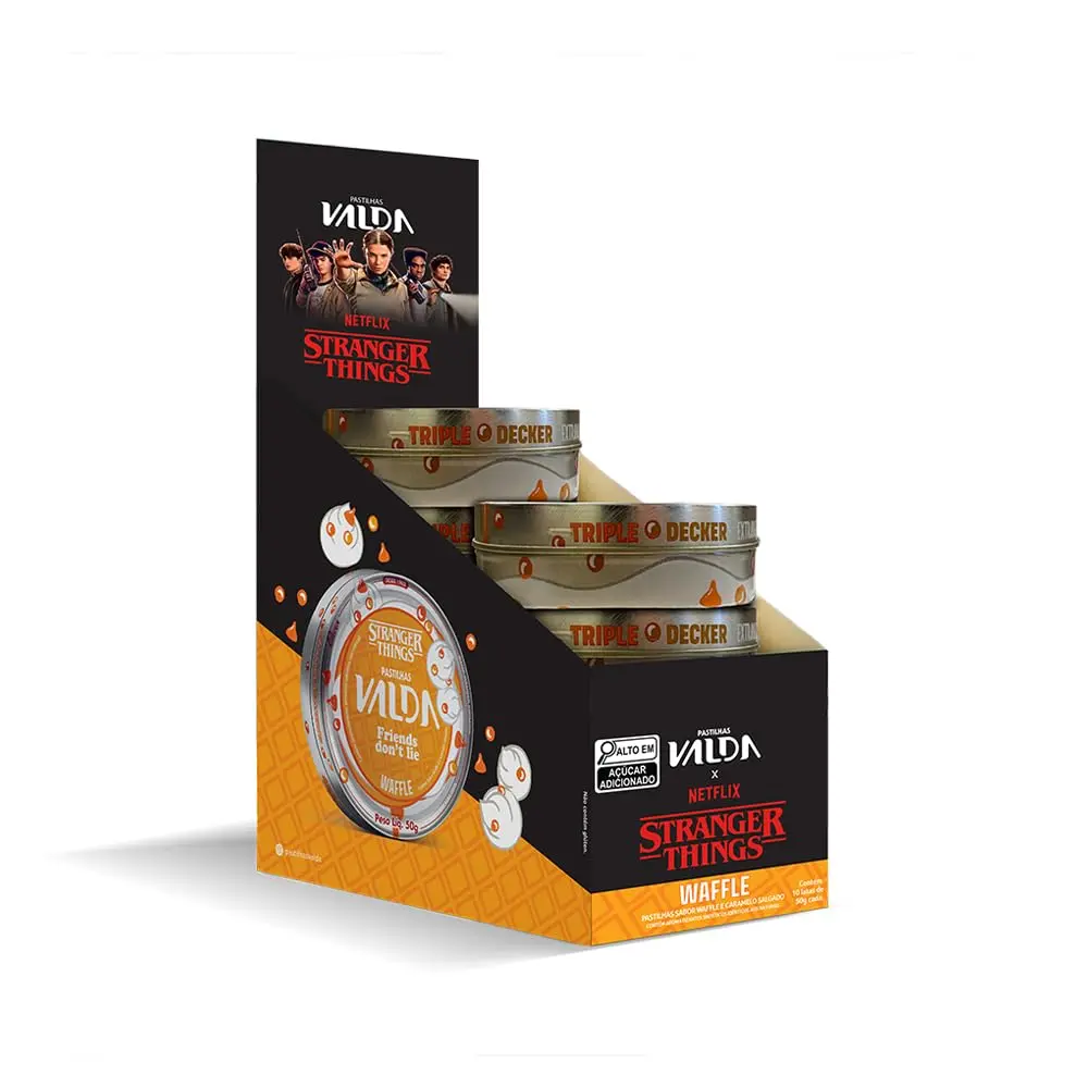 Valda Stranger Things Pastilha para Garganta Waffle Lata 10x50g